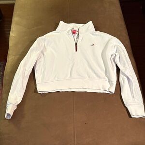 Tommy Hilfiger White Half-Zip Sweatshirt